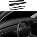 Dash Wrap Front Door Panel Trim for Tesla Model Y and Model 3 2020 2021 2022 2023 Dashboard Cover (Matte Black)