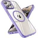 SUCGLES for iPhone 15 Pro Case with MagSafe, N56 Strong Magnet, 12FT Drop Protection, Anti-Yellowing, Magnetic Slim Phone Case for Apple 15 Pro (Lavender)