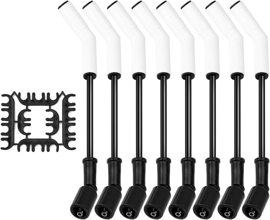 8pcs Ls Spark Plug Wire Set, 9070C Ceramic Spark Plug Wire with Extreme 9000 Ceramic Boot Compatible with LS Terminals LS3 LS4 LS7 LT Engines