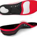 Plantar Fasciitis Insoles, High Arch Support Inserts for Men Women, 220+ lbs Heavy Duty Pain Relief Orthotic Flat Feet Work Boot Running Athletic Insole for Standing All Day, Black-XS (XS(Men 4.5-6/Women 5.5-7))