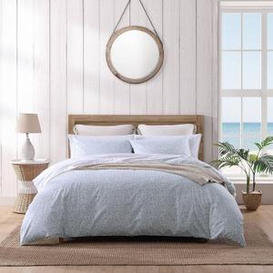 Tommy Bahama- King Duvet Cover Set, Reversible Cotton Bedding Set with Matching Shams, Coastal Home Décor (Koya Bay Blue, King)
