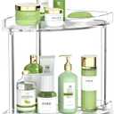 NPPLUS 2 Tier Acrylic Bathroom Counter Organizer, Clear Bathroom Countertop Corner Organizer, 2-Tier Corner Storage Shelf Vanity Trays, Home Storage Holder for Makeup Cosmetics Perfume Organizer