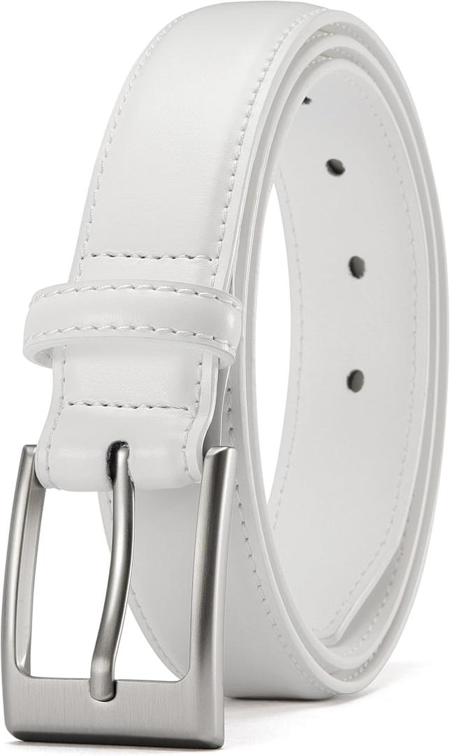 CHAOREN Mens Belts Leather Gift for Men - Ideal Match for Mens Dress Shoes (36 (Fits Waist 34"-35"), Classic White)