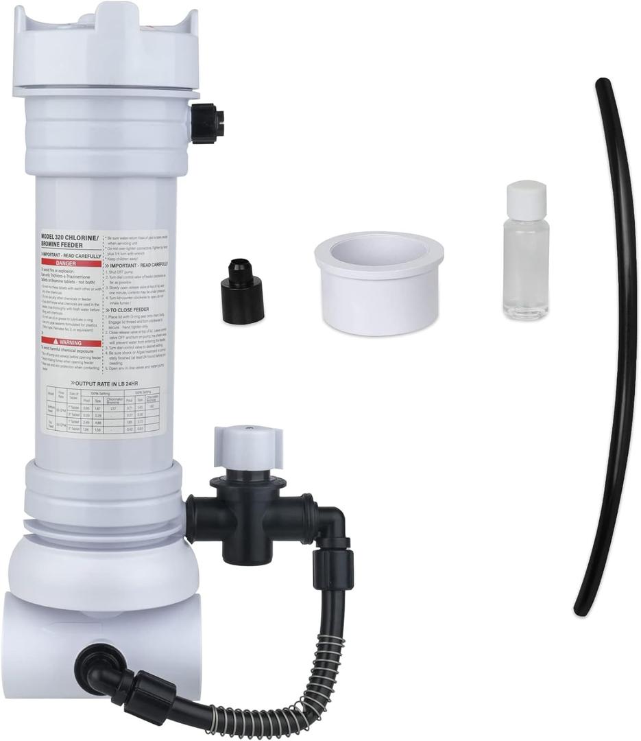 320 Pool Chlorinator Compatible with Rainbow R171096 Automatic Inline Chlorine/Bromine Feeder, Can Handle Up to 70000 Gallons of Water
