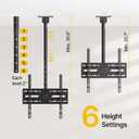 monTEK Ceiling TV Mount for 37-75 inch Flat Screen Displays, Hanging Adjustable Ceiling TV Bracket Fits Most LCD LED OLED 4K TVs, Pole Ceiling Mount Holds up to 110lbs, Max VESA 400x400mm