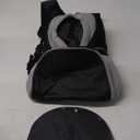 Fhiny Dog Carrier Backpack, Comfortable Doggy Front Backpack Pet Puppy Carrier Travel Pack with Breathable Head Out Design and Padded Shoulder for Walking Biking Hiking Camping (Medium: 5-8lbs, Black)