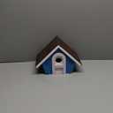 Cottage Bird House For Outside - Water Proof Cabin Birdhouse for Outdoor - Wren House for Outdoor - Weather Proof Squirrel Proof Metal Roof Protected - Easy Cleaning Wall Mountable (Blue White) (La Maison B)