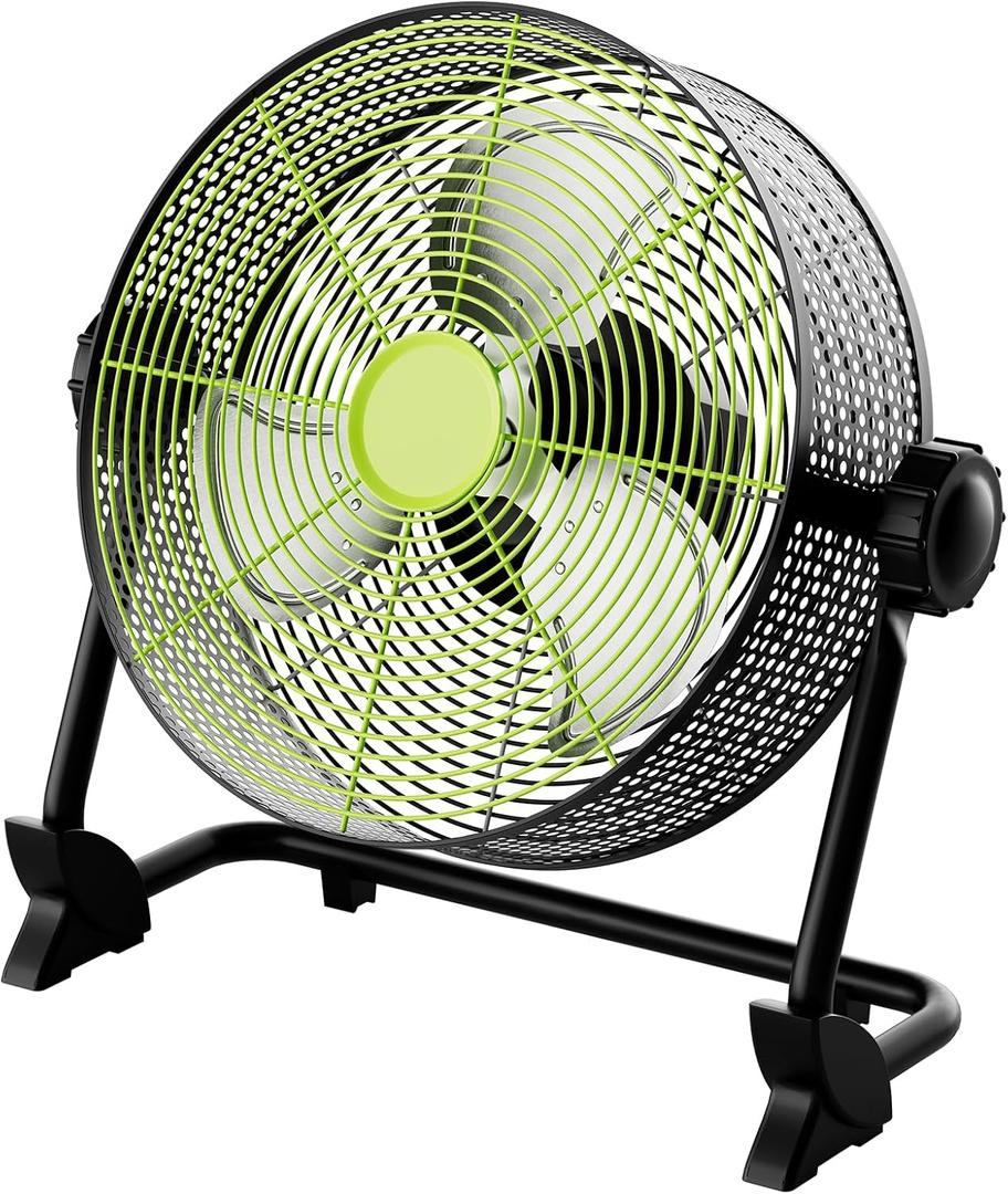 12 Inch Portable Cordless Rechargeable Floor Fan, Whisper Quiet Battery Operated Full Metal Fan, 24H Runtime, 12 Speeds, 12H Timer, USB Charging, for Camping, Outdoor Patio, Home, Garage, Bedroom