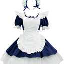 Women French Maid Costume Dress Girl Victorian Long Sleeve Princess Skirts Halloween Cosplay Costume (X-Large, Bronze)