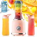 Personal Blender, 3 Speed Small Retro Protein Drink Blender for Smoothies, Smoothie Maker with 6-Edge Blade and 2 * 20oz BPA Free Travel Cups