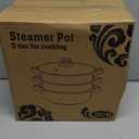 Steamer Pot for Cooking 11-inch Steam Pots with Lid, Multipurpose Steam Pot Stainless Steel Steaming Pot Cookware with Handle for Vegetable, Stews, Pasta, Dumpling, Sauce, Food (3 Tier)