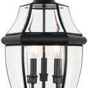 Kalium Outdoor Post Lights, 3 Light Lamp Post Light Fixture Hardwired with Clear Beveled Glass, 23" Large Waterproof Lamp Pillar Fixtures for Yard Pathway Porch Patio 60W Matte Black