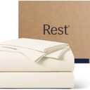 REST® Evercool®+ Cooling Sheet Set, Queen Size, Snow Ivory, Breathable Bed Sheets for Hot Sleeper and Night Sweats, with Pillowcases, with Ionic+ Self-Cleaning Silver Yarn for Sensitive Skin, 4PCS