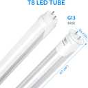 LightingWill LED T8 Light Tube 4FT, Natural White 4000K, Dual-End Powered Ballast Bypass, 2000Lumen 18W (40W Equivalent Fluorescent Bulb Replacement), Clear Cover, AC85-265V Lighting Fixture, 4 Pack