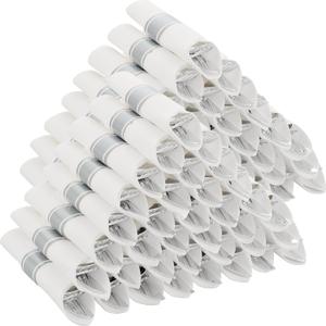 100 Pack Pre Rolled Silver Plastic Silverware Set with Napkins,Disposable Wrapped Heavy Duty Cutlery Set for Wedding Birthday Party-100 Forks,Knives,Spoon,Utensils Set,Plasticware Bulk