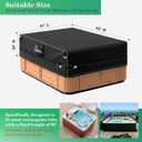 Uirway 600D Rectangular Hot Tub Cover 85L x 67W x 20H [2025 Upgraded Heavy Duty Fabric] Outdoor Waterproof SPA Covers for Hot Tub, New Super Windproof Straps, Hot Tub Winter Cover Protector,