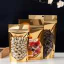 100 Pcs 1 Gallon Mylar Bags for Food Storage 10x14 Mylar Bag with Window Large Holographic Resealable Bags Smell Proof Bag Food Packaging for Small Business Freeze Dried Candy Stand Up Pouches