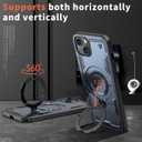 2 x 360 Spin Magnetic Kickstand Case for iPhone 15 Plus [Compatible with MagSafe] [Sturdy & Versatile Stand] Military-Grade Drop Protection Anti-Fingerprint Anti-Scratch, Blue
