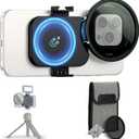 67mm ND Filter, Magnetic Lens Filter Adapter with ND2-128 Variable ND Filter for iPhone 16 15 14 Pro Pro Max Plus, Phone Lens Filter Mount with 1/4-20" Screw & Cold Shoe Pull-Out to fit 16 15 Pro Max