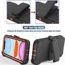 Case for iPhone 11 with Clip, Heavy-Duty Tough Rugged Shockproof Drop Protective Cover Phone Cases, Black+Orange