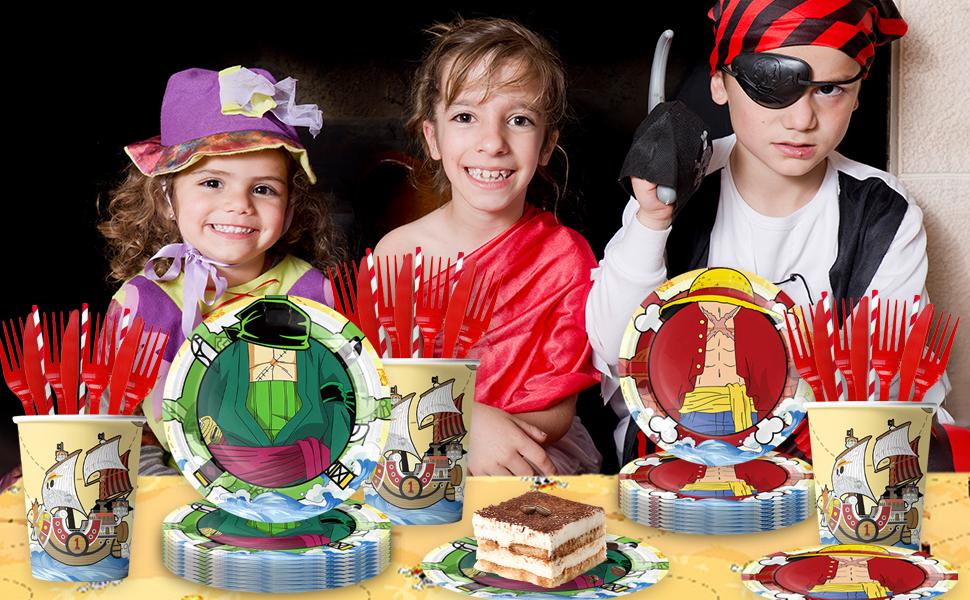 141Pcs Cartoon Themed Birthday Party Decorations for 20 Guests Cartoon Tableware Supplies Party Plates and Napkins Forks Cups Straws Tablecloth for Baby Shower Birthday Decorations