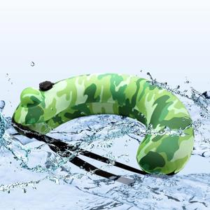 Inflatable Swim Trainer for Kids/Adults, Protable Swimming Life Belt for Training, Multifunctional U Shaped Travel Nect/Waist Pillow (green)
