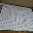 Eastern Tree Metal Pegboard Display Stand 2'x 5' with 30 Hooks, Pegboard Panels Display with Wheels, Peg Board Display Rack, Standing Pegboard Display- White