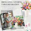 Zhehao 12 PCS 12 Inch Galvanized Metal Vase with Handles Bulk Tin Flower Buckets Galvanized Vases for Flowers Country Wedding Table Centerpieces Metal Flower Buckets for Wedding Home(Creamy White)