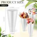 16 Pcs 14.5 Inch Tall Plastic Flower Buckets Bulk Floral Buckets for Cut Flower Tall Vase for Wake up Flowers Indoor Outdoor Home Wedding Display Florist Supplies(White)