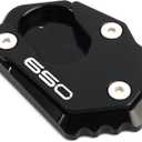 CNC Compatible with 2025 Ninja 650 Ninja650 Z650 RS Z 650 2017-2023 2024 2025 Motorcycle Kickstand Pad Foot Side Stand Extension Support Plate Pad (Black)