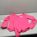 MANGOPOP Women's Square Neck Short Sleeve Long Sleeve Bodysuit Sexy Body Suits Shirt Slim Fitted Tops, Size L