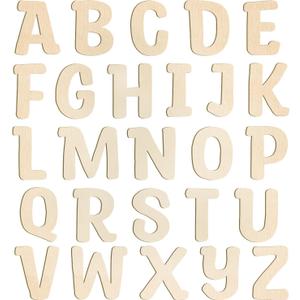 She Love 6 inch Wooden Letters 26Pcs Wooden Alphabet Letter for Crafts Unfinished Wood Letters for Home Wall Decor Kids Arts Painting DIY Learning (1 Set)