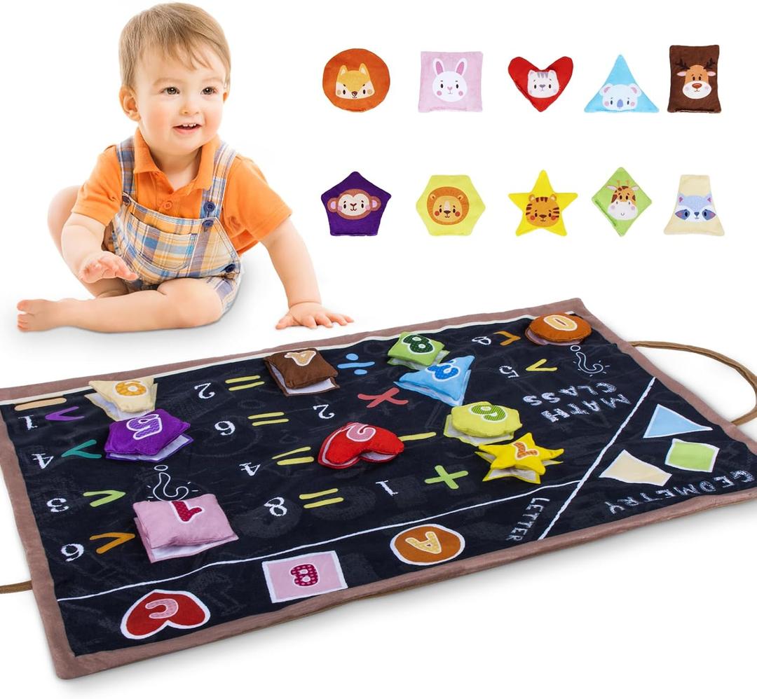 Bean Bags Toys Shapes Matching Math Game - Learning Activities Memory for Numbers, Colors, Math, Preschool Classroom Must Haves Toys for Toddlers