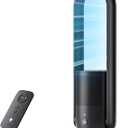 U ULTTY Bladeless Tower Fan and Air Purifier in one, Quiet Tower Fan with Remote, Touch, 9 Speeds, 8H Timer, HEPA Filter 99.97%, 90° Oscillation Fans, Floor Fans Powerful for Home Office Room, Black
