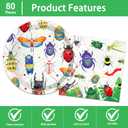 Bugs Party Plates and Napkins for 40 Guests 80 Pcs Ladybugs Bee Reptile Party Supplies Disposable Tableware Set Bow Plates and Napkins for Nature Insect Theme Birthday Baby Shower Party Supplies