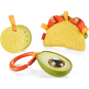 Fisher-Price Baby Toys Taco Tuesday Set, 3 Pretend Food Rattle & Sensory Activities for Newborns Ages 3+ Months