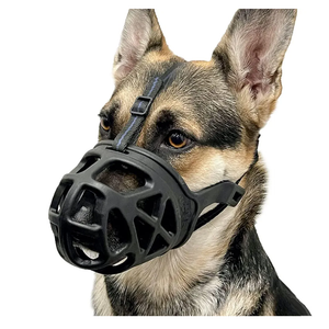 BARKLESS Dog Muzzle, Basket Muzzle for Biting, Chewing and Scavenging, Humane Cage Mouth Cover, Perfect for Grooming and Training Large Aggressive Reactive Dogs (L, Black)