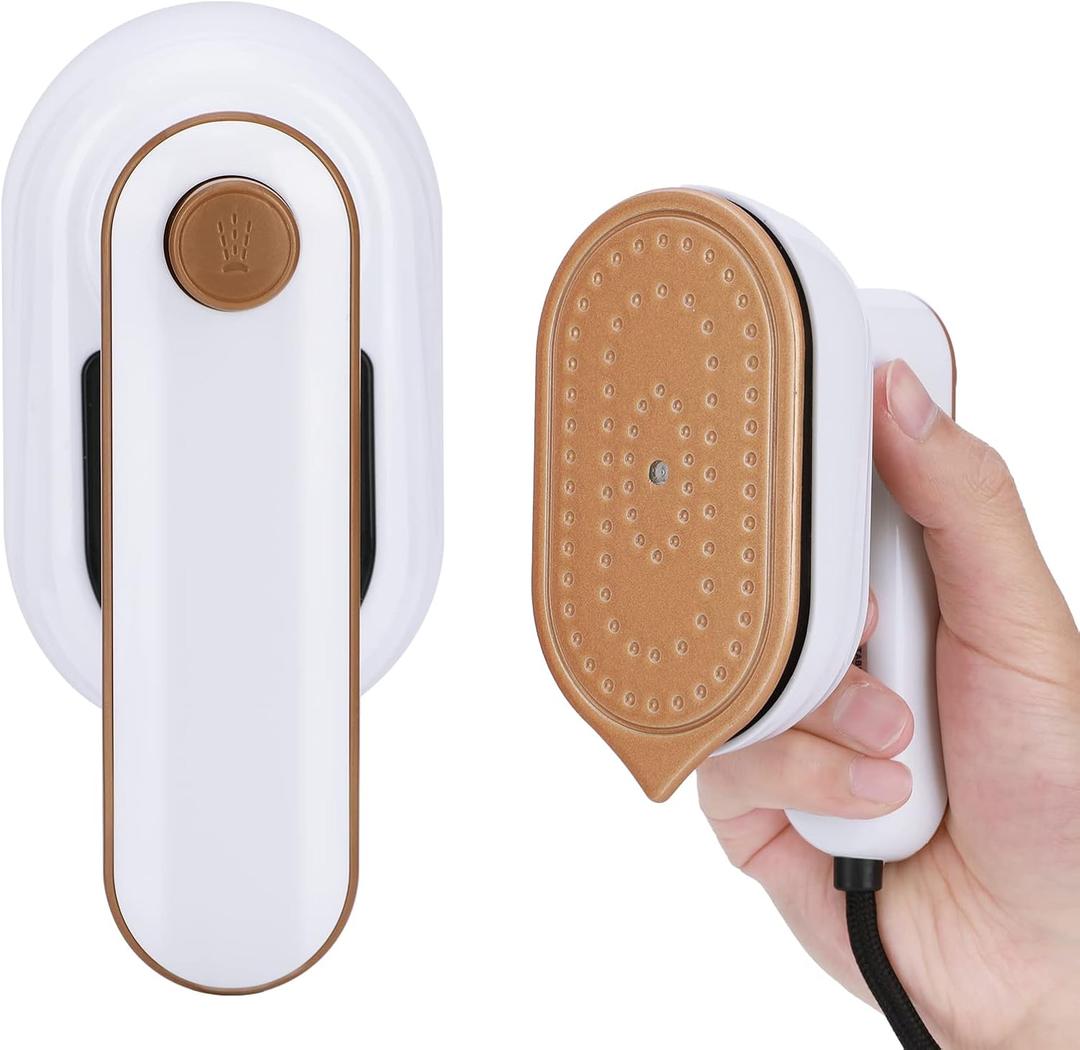 Portable Handheld Iron, Brynnl Mini Handheld Steamer Iron for Clothes, 180Rotatable Travel Garment Steamer, Mini Ironing Machine Support Dry & Wet Ironing for Home, Travel, Gifts (white)