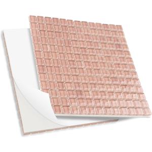 169 Particles Self-Adhesive 0.4X0.4 Inch Square Crystal Glass Mosaic Tile. Hobbies Children Handmade, Art Crafts, Mosaic Making Projects, Home Decoration DIY Art Projects (Light red), Small