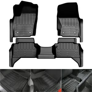Floor Mats for Toyota Tacoma 2024 2025 Double Cab(Not Fit Hybrid), TPE All Weather Custom Fit Floor Liner for Toyota Tacoma 1st and 2nd Row Car Liners, Black