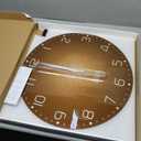 XNM Round Glass Brown Wall Clock Battery Operated 20 Inch