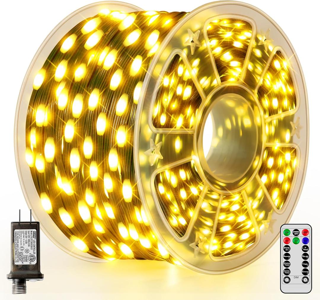 Christmas Lights 800 LED 264 FT, IP67 Waterproof Christmas tree Lights with 8 Modes, Remote Control 3 Timers & Memory Function Xmas Decorations for House and Holiday (Warm White)