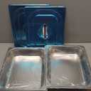 Mifoci Stainless Steam Hotel Pan with Lid, 2-1/2 Inch Deep Steam Table Pan Restaurant Supplies Reusable Anti Rust Catering Storage for Home, Party, Restaurant, Hotel, Buffet(2 Sets,1/2 Size)