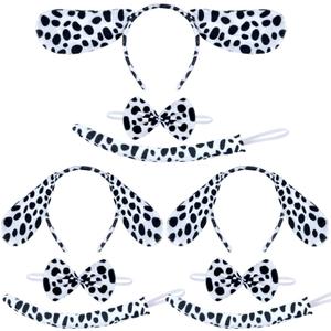 Coopay 9/120 Pieces Halloween Dalmatian Costume Set Puppy Dog Ears Headband Kit for Cosplay Costume Party Decoration