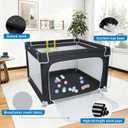 Baby Playpen for Babies and Toddlers,Small Baby Fence Floor Yard,Soft Breathable Mesh, Anti-Slip Base, Mini Play Yard with Pull-Up Ring Safe Anti-Fall Play Yard with Gates,36"X36"in