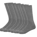 MANARC Men Cotton Crew Socks Soft Comfortable Thin And Breathable on Top Durable Double Layer Cushioned Reinforced Sole. 4 Pack Dark Grey.