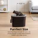 IRIS USA Cat Litter Box Large Top Entry with Lid Enclosed Covered Hooded Design Litter Catching Scatter Shield Pan Dog Proof Pet Proof Scoop Included Odor Control for Indoor Cats Kittens Black/Gray