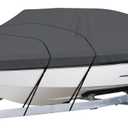 Classic Accessories StormPro Heavy-Duty Boat Cover, Fits Boats 17 ft - 19 ft Long x 102 in Wide