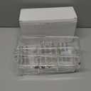 Isaac Jacobs 3-Compartment Clear Acrylic Rectangular Stackable Organizer with Lid, Multi-Sectional Drawer Tray, Storage Solution for Makeup, Craft Supplies, for Bathroom, Kitchen, Office (2, Clear)