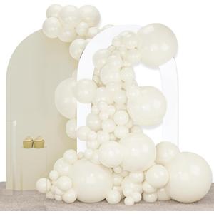 2 x PartyWoo Beige Balloons 140pcs Different Sizes of 18 12 10 5 Inch Cream Ivory Balloon Arch Kit Garland for Wedding Bridal Graduation Baby Shower Easter Birthday Tea Boho Party Decorations White-Q08